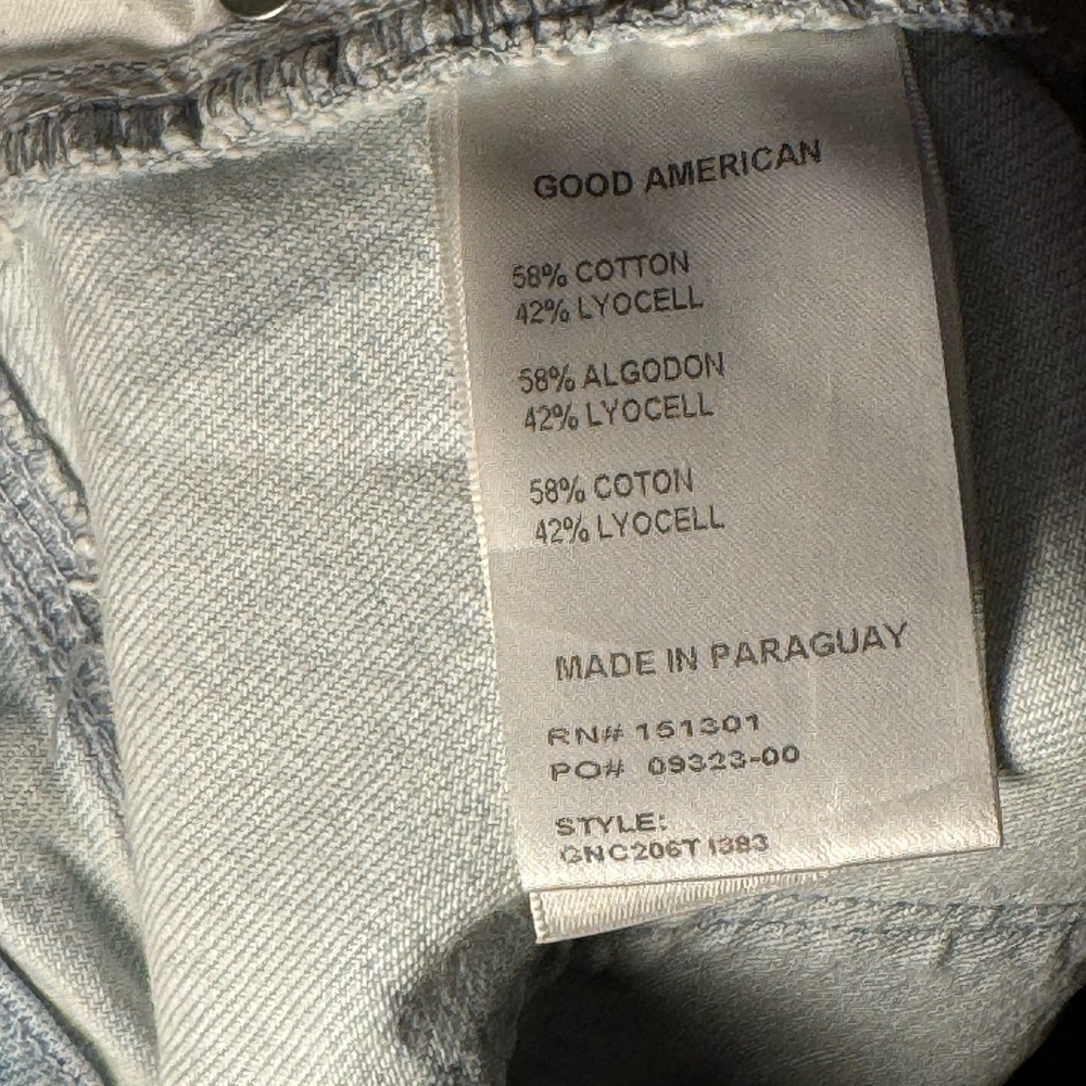Good American Good '90s Loose Rip Jeans Size 14 Shredded Distressed Light Wash - Picture 10 of 12